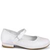 DUBARRY GIRLS STRAP COMMUNION SHOE - WHITE SATIN